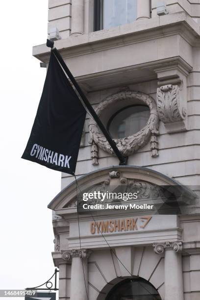 The exterior of a Gymshark store photographed on February 20, 2023 in London, England.