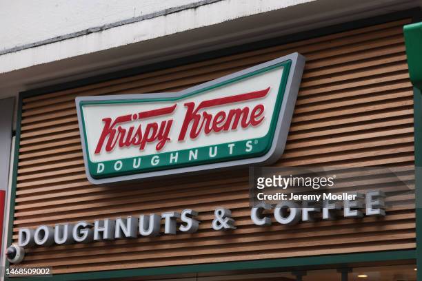 The exterior of a Krispy Kreme store photographed on February 18, 2023 in London, England.