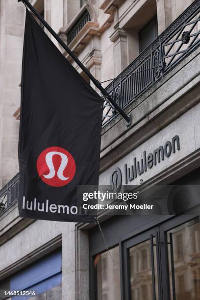 The exterior of a Lululemon Athletica store photographed on February 20, 2023 in London, England.