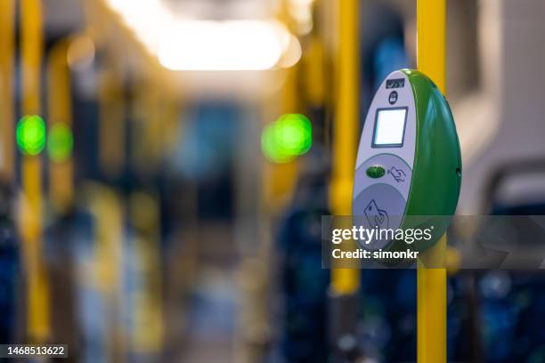 smart device equipment in bus - contactless payment bus stock pictures, royalty-free photos & images