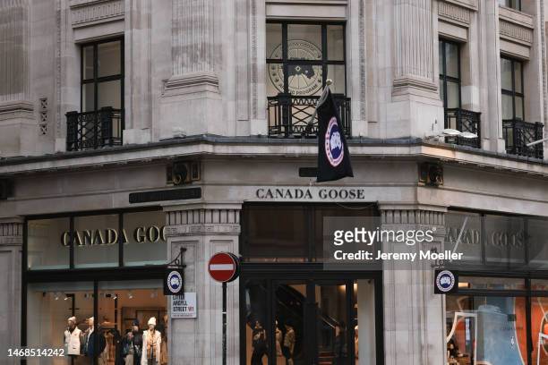 The exterior of a Canada Goose store photographed on February 20, 2023 in London, England.