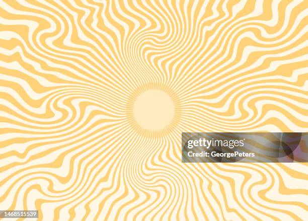 ilustrações, clipart, desenhos animados e ícones de sol psicodélico com raios de sol - brilho solar