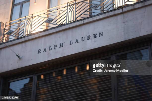 The exterior of a Ralph Lauren store photographed on February 18, 2023 in London, England.