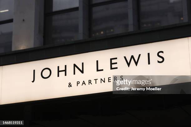 The exterior of a John Lewis & Partners store photographed on February 18, 2023 in London, England.