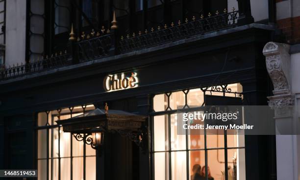 The exterior of a Chloé store photographed on February 18, 2023 in London, England.