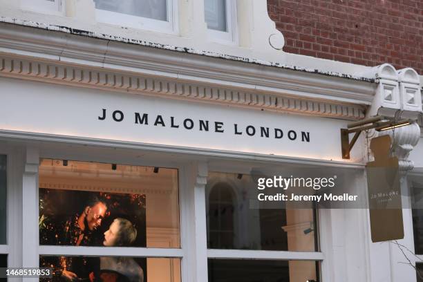 The exterior of a Jo Malone London store photographed on February 20, 2023 in London, England.