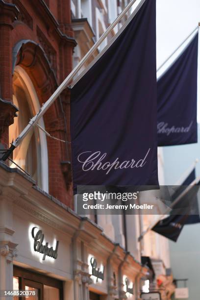 The exterior of a Chopard store photographed on February 18, 2023 in London, England.