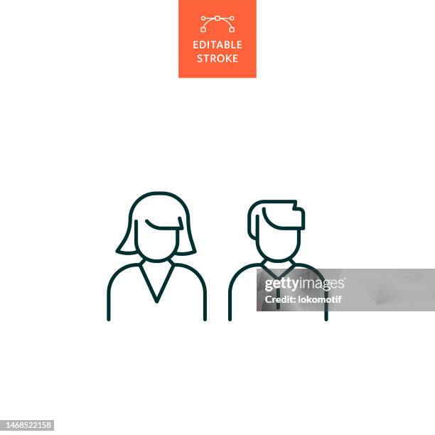 liniensymbol mit bearbeitbarem strich koppeln. das icon eignet sich für webdesign, mobile apps, ui, ux und gui-design. - männliche person stock-grafiken, -clipart, -cartoons und -symbole