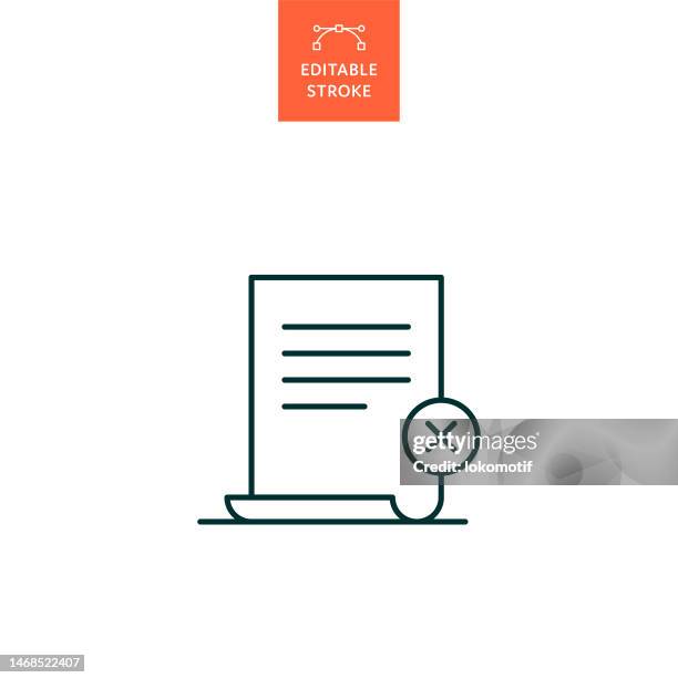 refused document line icon with editable stroke. the icon is suitable for web design, mobile apps, ui, ux, and gui design. - censored document stock illustrations