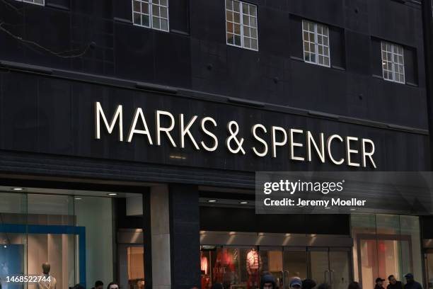 The exterior of a Marks & Spencer store photographed on February 18, 2023 in London, England.