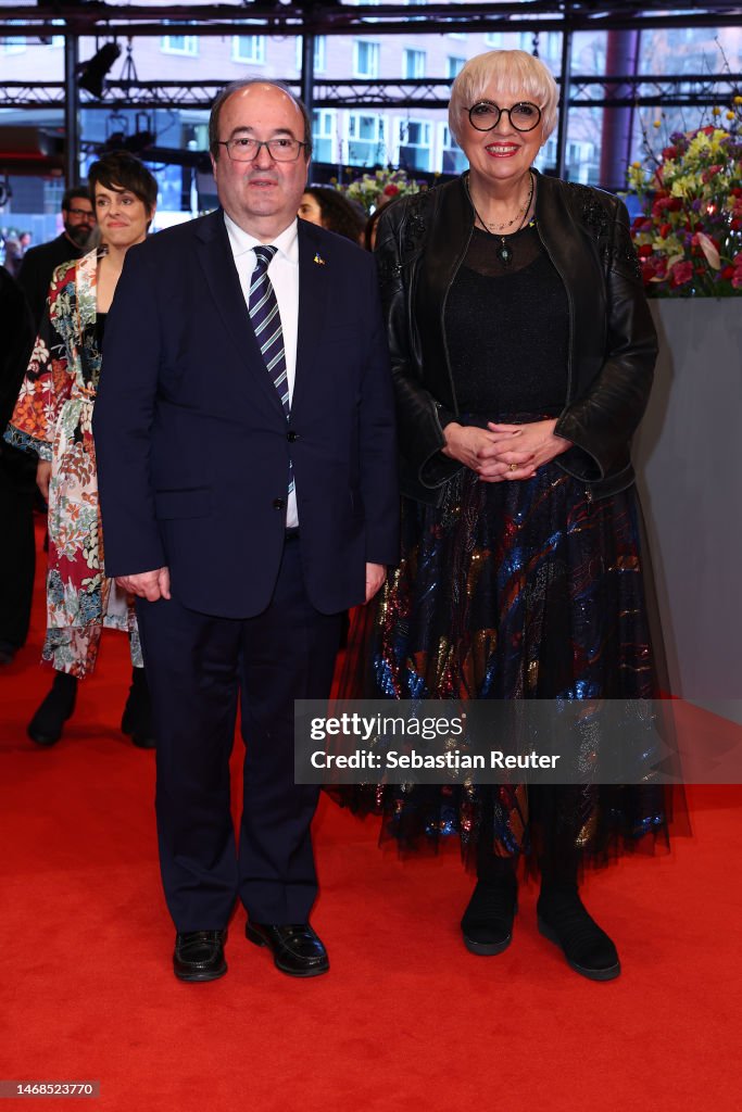 Miquel Iceta and Claudia Roth are seen at the "20.000 especies de