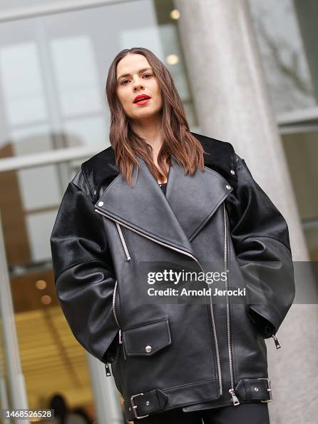 Hayley Atwell is seen during the Milan Fashion Week Womenswear... News