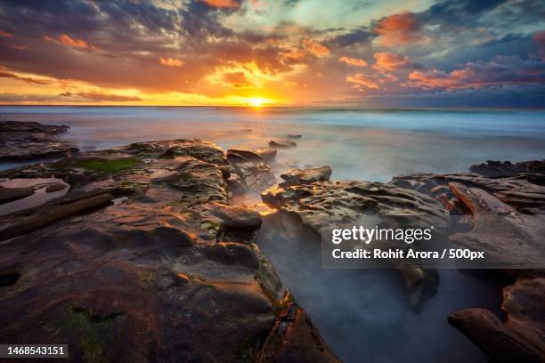 scenic view of sea against sky during sunset,la jolla cove,united states,usa - san diego stock pictures, royalty-free photos & images