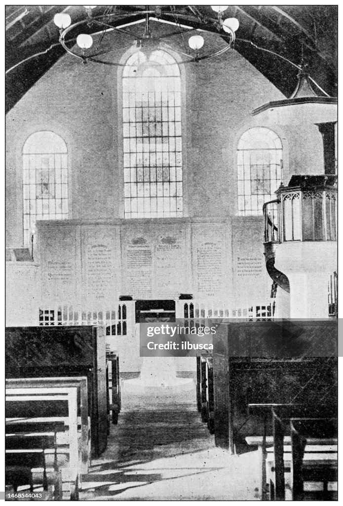 Antique photograph of Dorset, England: Chapel of Portland Prison