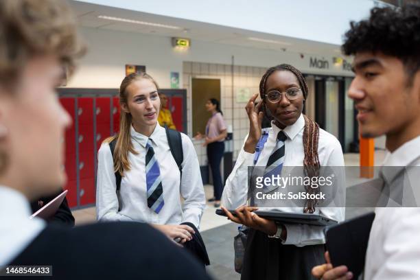 waiting in the corridor - school building stock pictures, royalty-free photos & images