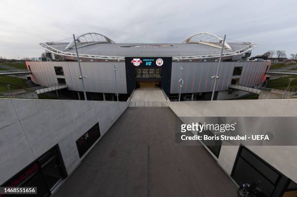 General view of the Red Bull Arena prior to the UEFA Champions League round of 16 leg one match between RB L⁄eipzig and Manchester City at Red Bull...