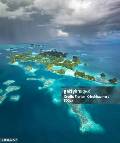 aerial view of island,palau - micronesia stock pictures, royalty-free photos & images