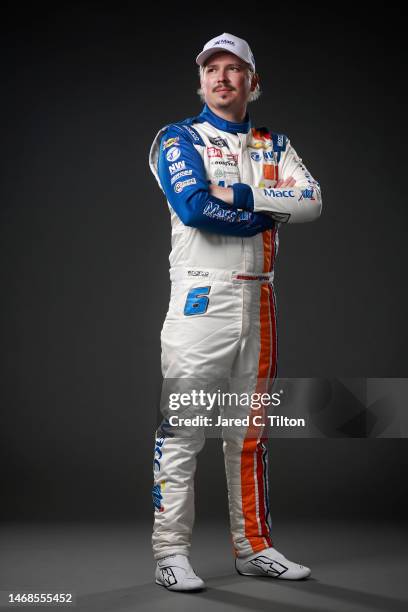 Driver Brennan Poole poses for a photo during NASCAR Production Days at Daytona International Speedway on February 17, 2023 in Daytona Beach, Florida.