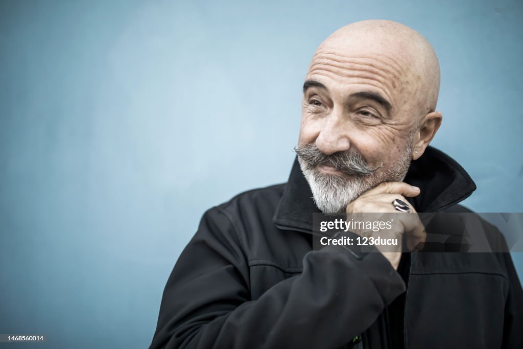 Real 70 years senior man portrait