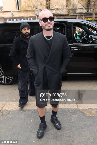 Balvin attends the Fendi Fashion Show on February 22, 2023 in Milan, Italy.