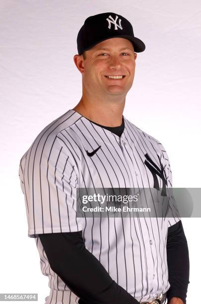 Gerrit Cole of the New York Yankees poses for a portrait during media day at George M. Steinbrenner Field on February 22, 2023 in Tampa, Florida.