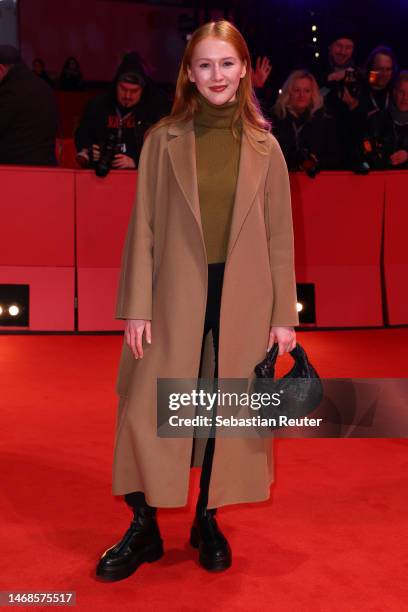 Gina Stiebitz attends the "Roter Himmel" premiere during the 73rd Berlinale International Film Festival Berlin at Berlinale Palast on February 22,...