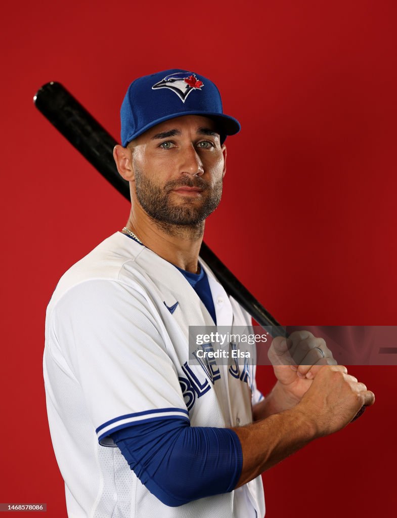 Kevin Kiermaier of the Toronto Blue Jays poses for a portrait during Kevin Kiermaier of the Toronto Blue Jays poses for a portrait during