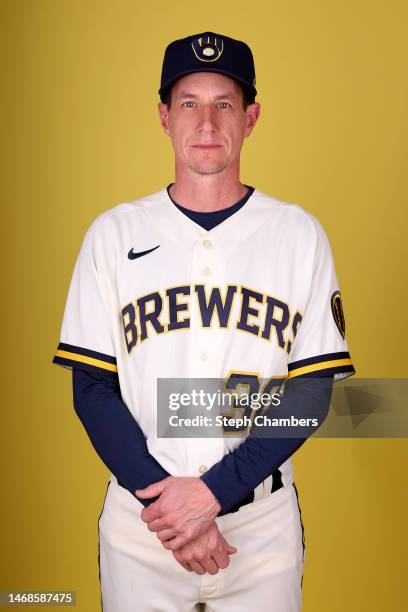 Manager Craig Counsell of the Milwaukee Brewers poses for a portrait during photo day at American Family Fields of Phoenix on February 22, 2023 in...