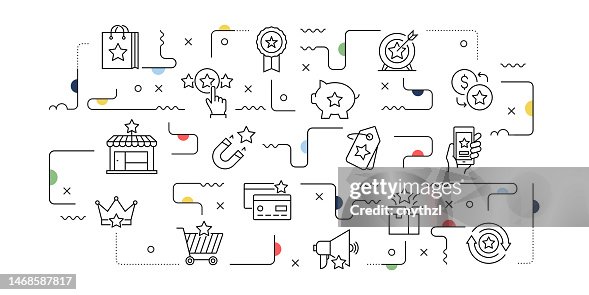 Loyalty Program Related Vector Banner Design Concept, Modern Line Style with Icons Loyalty Program Related Vector Banner Design Concept, Modern Line Style with Icons