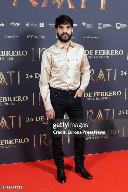 Actor Eneko Sagardoy poses at the photocall of the feature film 'Irati', by film director Paul Urkijo, at the Renoir Princesa cinemas, on 22...