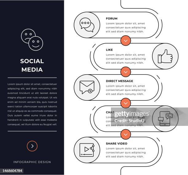 social media infographic design - social media followers abstract stock illustrations