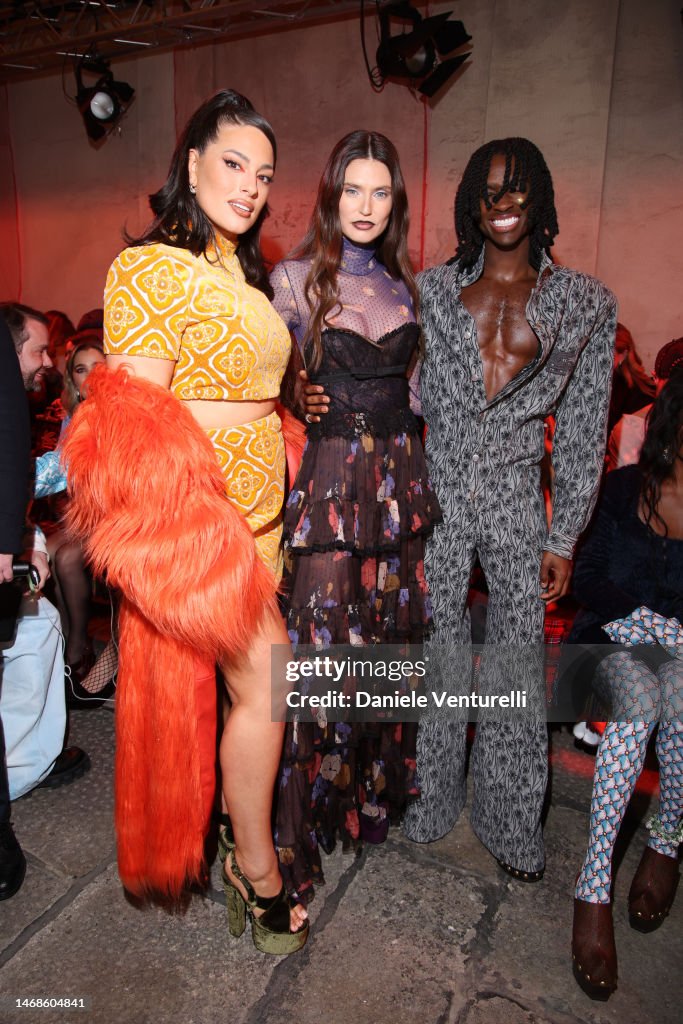 Ashley Graham and Bianca Balti seen on the front row of the Etro
