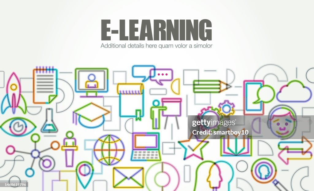 Elearning Bytes Graphics Elearning High-Res Vector Graphic - Getty Images