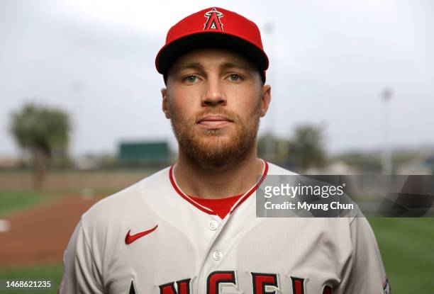 Los Angeles Angels infielder Brandon Drury is photographed for Los Angeles Times on February 21, 2023 in Tempe, Arizona. PUBLISHED IMAGE. CREDIT MUST...