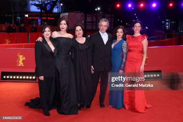 Vera Barreto, Anabela Moreira, Rita Blanco, Joao Canijo, Madalena Almeida and Cleia Almeida attend the "Mal Viver" premiere during the 73rd Berlinale...