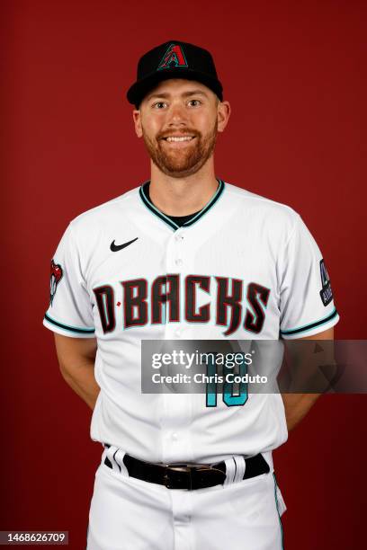 Carson Kelly of the Arizona Diamondbacks poses for a portrait during photo day at Salt River Fields at Talking Stick on February 22, 2023 in...