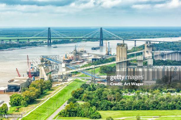 american agricultural export facility aerial - louisiana stock pictures, royalty-free photos & images
