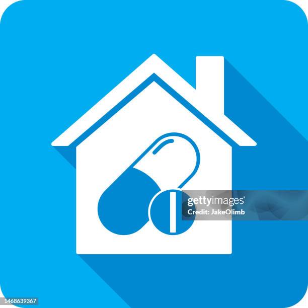 house pills icon silhouette - opioids stock illustrations