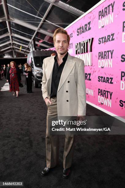 Ryan Hansen attends the Red Carpet Premiere of STARZ's "Party Down" Season 3 at Regency Bruin Theatre on February 22, 2023 in Los Angeles, California.