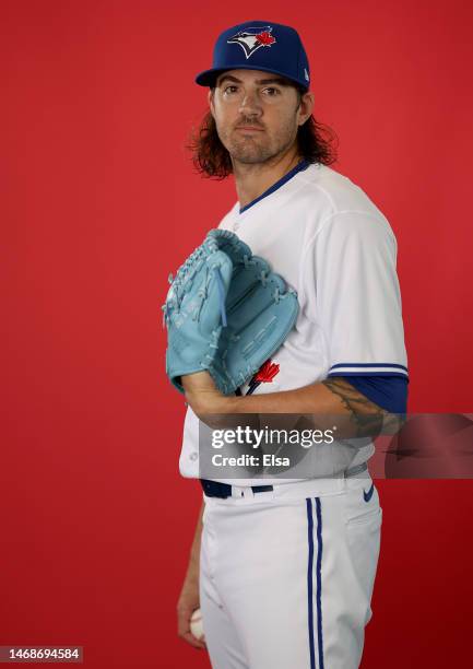 Kevin Gausman of the Toronto Blue Jays poses for a portrait during Toronto Blue Jays Photo Day at the Toronto Blue Jays Spring Training facility on...