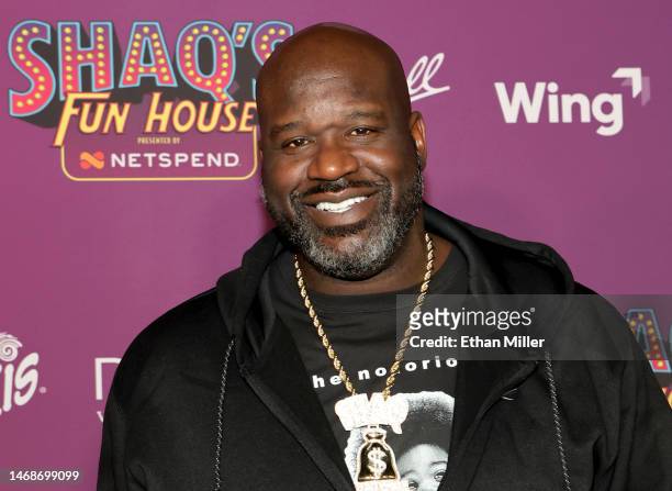 Shaquille O'Neal attends Shaq's Fun House Big Game Weekend at Talking Stick Resort on February 10, 2023 in Scottsdale, Arizona.