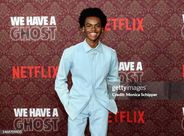 Jahi Di'Allo Winston attends the premiere of Netflix's "We Have A Ghost" at Netflix Tudum Theater on February 22, 2023 in Los Angeles, California.