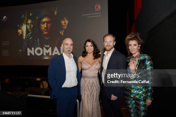 Daniel Diosdado, Lauren Biazzo , Dietrich Teschner and Vanessa Calderón attend "The Nomad" premiere at Regal Essex Crossing on February 22, 2023 in...