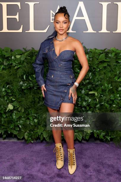 Karrueche Tran attends the Premiere Of Peacock's "Bel-Air" Season 2 at NeueHouse Hollywood on February 22, 2023 in Hollywood, California.