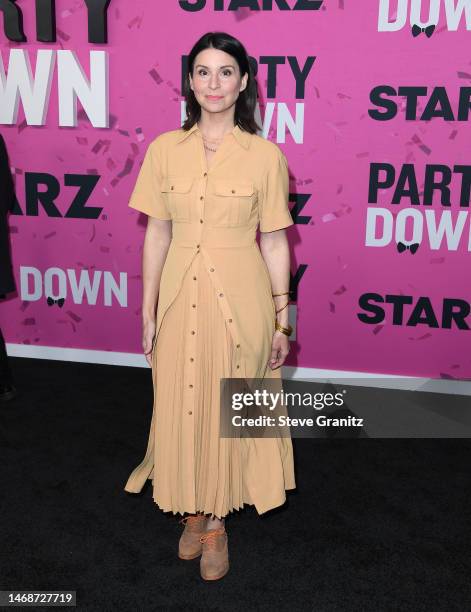 Beth Dover arrives at the Red Carpet Premiere Of STARZ's "Party Down" Season 3 at Regency Bruin Theatre on February 22, 2023 in Los Angeles,...