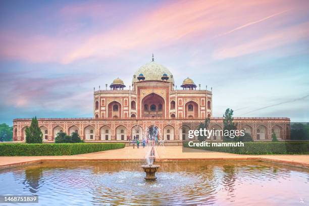 humayun's tomb, located in delhi, india - delhi stock pictures, royalty-free photos & images