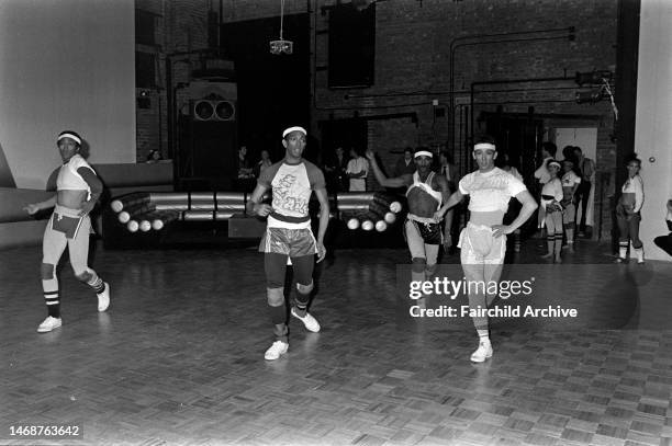 The Alvin Ailey Dancers perform during the opening of nightclub Studio 54 in New York City on April 27, 1977.
