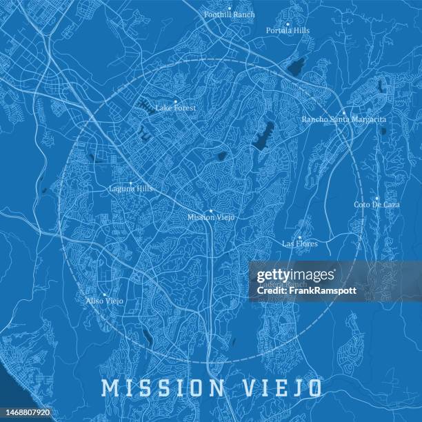 mission viejo ca city vector road map blue text - mission viejo 幅插畫檔、美工圖案、卡通及圖標