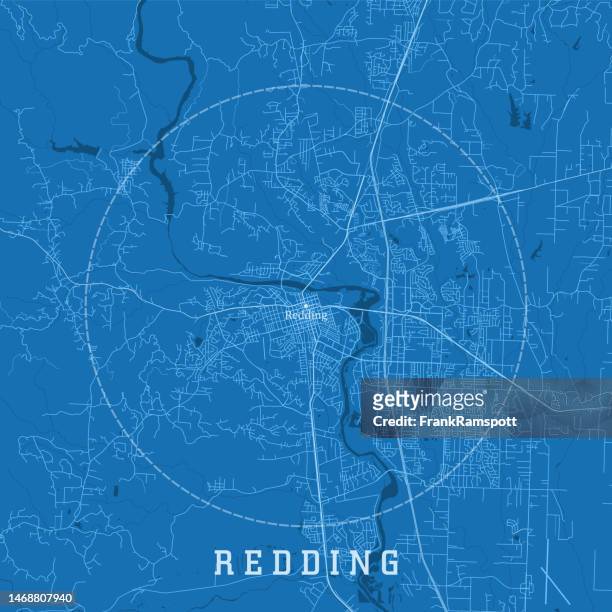 redding ca city vector road map blue text - redding california stock illustrations