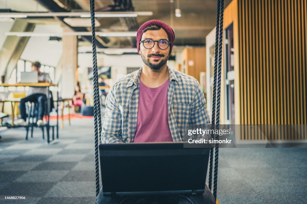 Businessman working in office